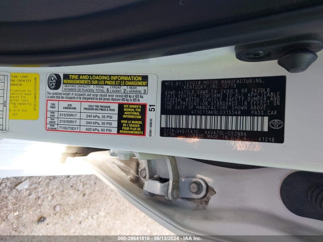 Toyota CAMRY LE 2020 4T1C11AK9LU315548 Image 9