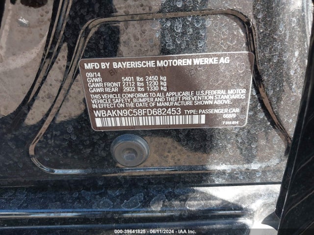 BMW 550i 2015 WBAKN9C58FD682453 Image 9