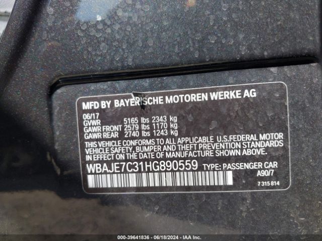 WBAJE7C31HG890559 BMW 540i Xdrive