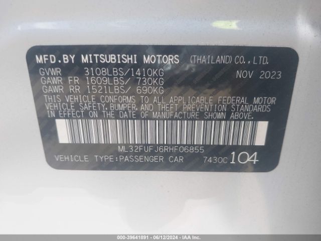 ML32FUFJ6RHF06855 Mitsubishi Mirage G4 Es