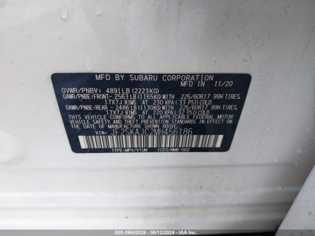 JF2SKAJC2MH456186 Subaru Forester Premium