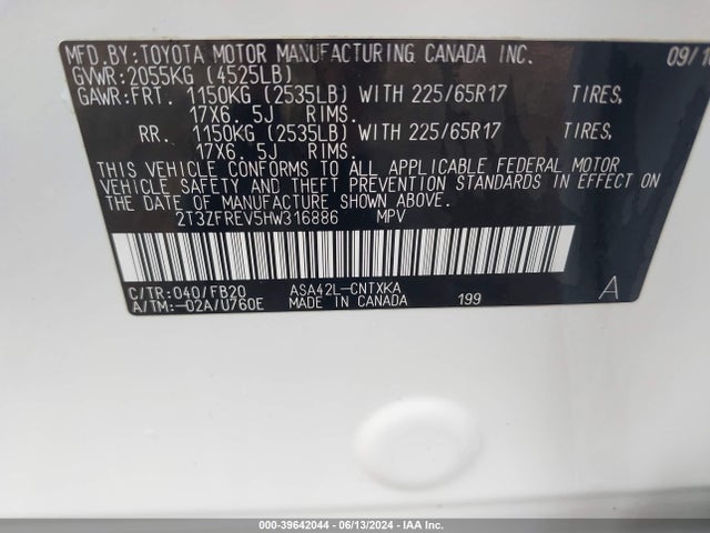Toyota RAV4 LE 2017 2T3ZFREV5HW316886 Image 9