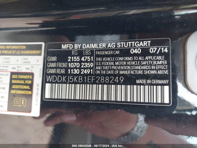 Mercedes-Benz E 350 2014 WDDKJ5KB1EF288249 Image 9