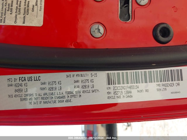 Dodge Challenger Sxt 2015 2C3CDZAG1FH855154 Image 9