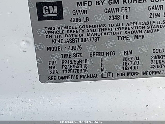 KL4CJASB7LB047737 Buick Encore Fwd Preferred