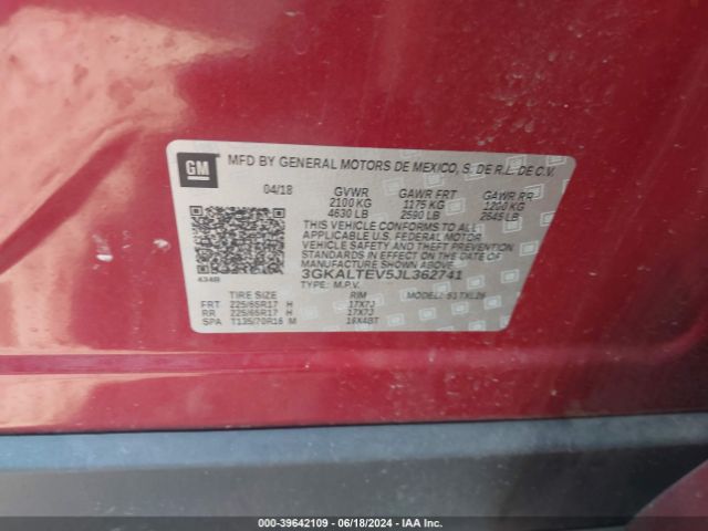 3GKALTEV5JL362741 GMC Terrain Sle