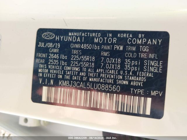 KM8J3CAL5LU088560 Hyundai TUCSON SEL