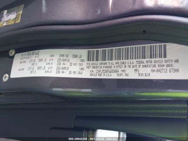 1C4PJMDS8FW693064 Jeep Cherokee Limited