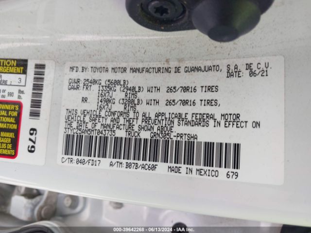 3TYCZ5AN5MT043735 Toyota Tacoma Trd Off-road