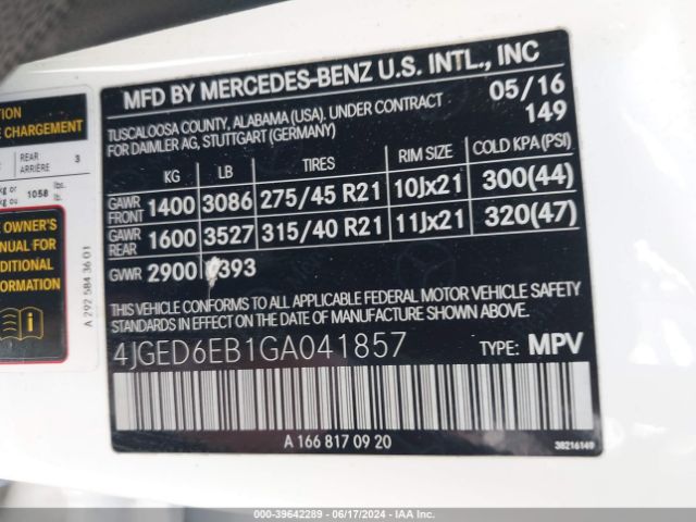 4JGED6EB1GA041857 Mercedes-Benz Gle 450 Amg Coupe 4matic