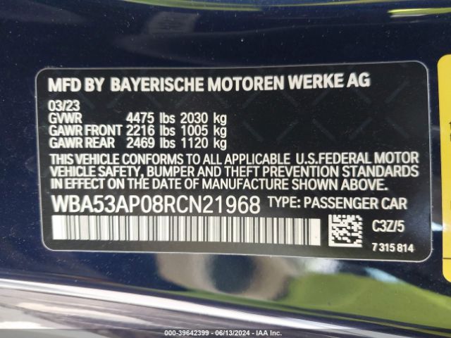 WBA53AP08RCN21968 BMW 4 Series 430i