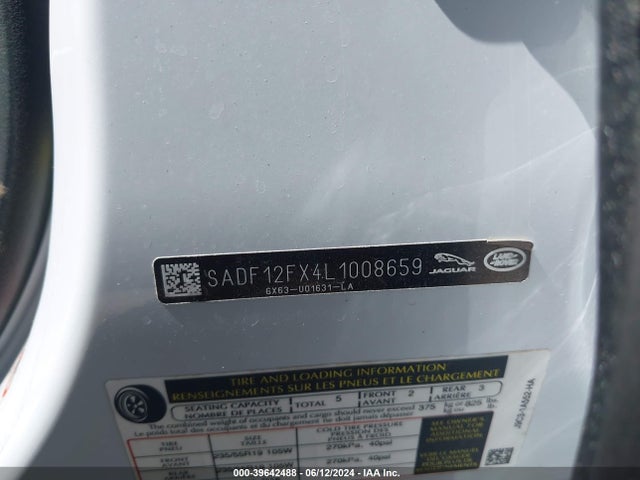 2020 JAGUAR E-PACE SADF12FX4L1008659 Photo 8