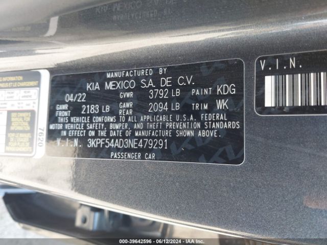 3KPF54AD3NE479291 KIA Forte Gt-line