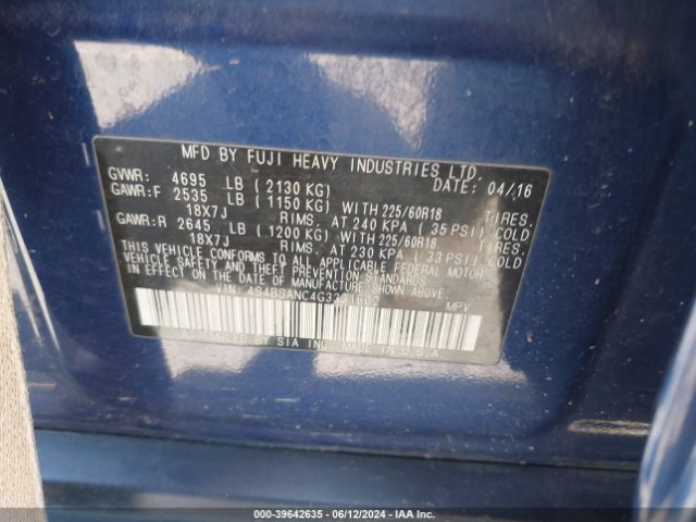 4S4BSANC4G3331602 Subaru Outback 2.5i Limited