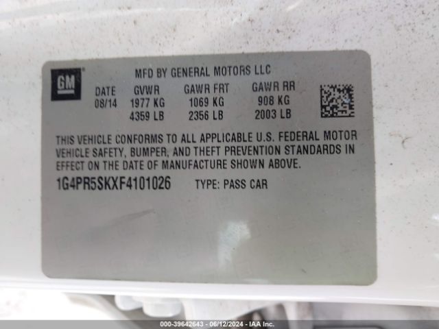 1G4PR5SKXF4101026 Buick Verano Convenience Group