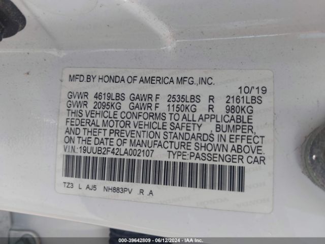 19UUB2F42LA002107 Acura Tlx Tech Package