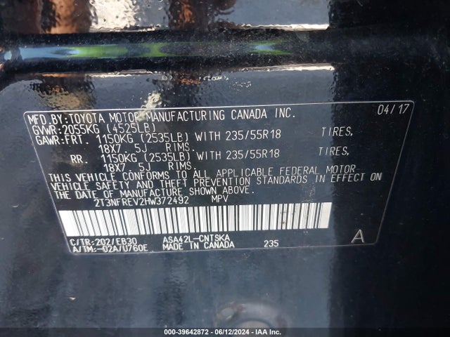 Toyota RAV4 SE 2017 2T3NFREV2HW372492 Image 9