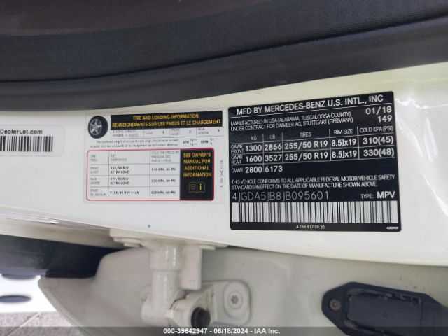 4JGDA5JB8JB095601 Mercedes-Benz GLE 350
