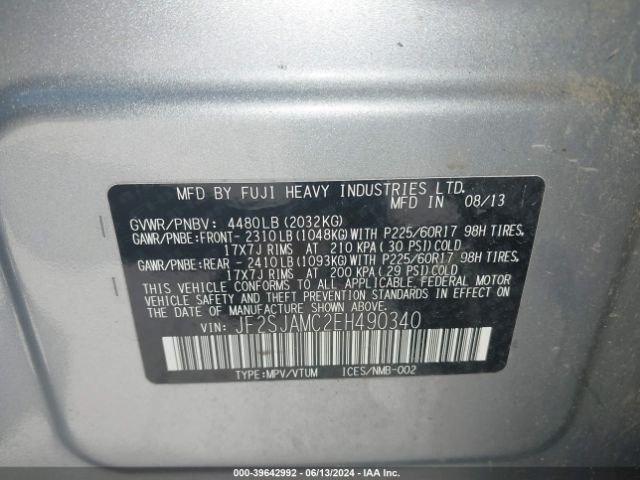 JF2SJAMC2EH490340 Subaru Forester 2.5i Touring