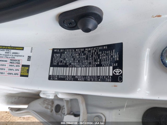 Toyota COROLLA LE 2022 5YFEPMAE0NP369859 Image 9