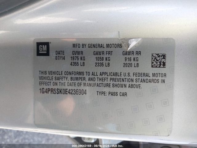 1G4PR5SK0E4236904 Buick Verano Convenience Group