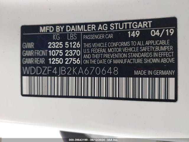 Mercedes-Benz E 300 2019 WDDZF4JB2KA670648 Image 9