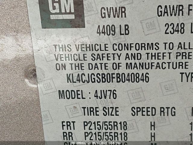 KL4CJGSB0FB040846 Buick Encore Leather