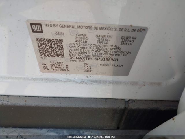 3GNAXTEG8PS165988 Chevrolet Equinox Awd 2fl