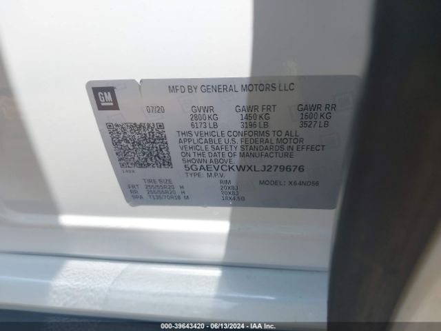 5GAEVCKWXLJ279676 Buick Enclave Avenir