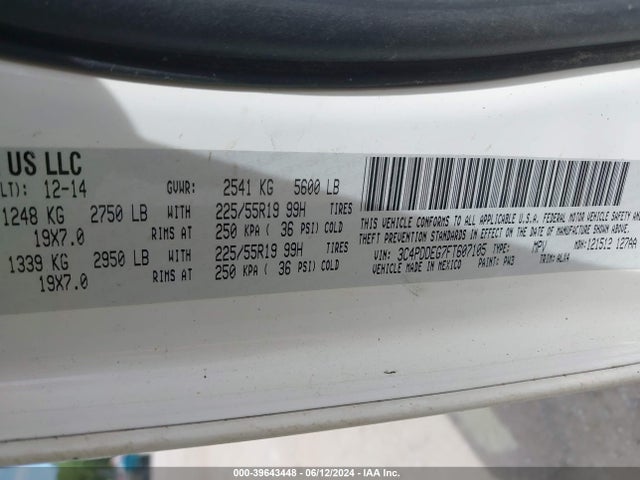 Dodge Journey R/t 2015 3C4PDDEG7FT607105 Image 9