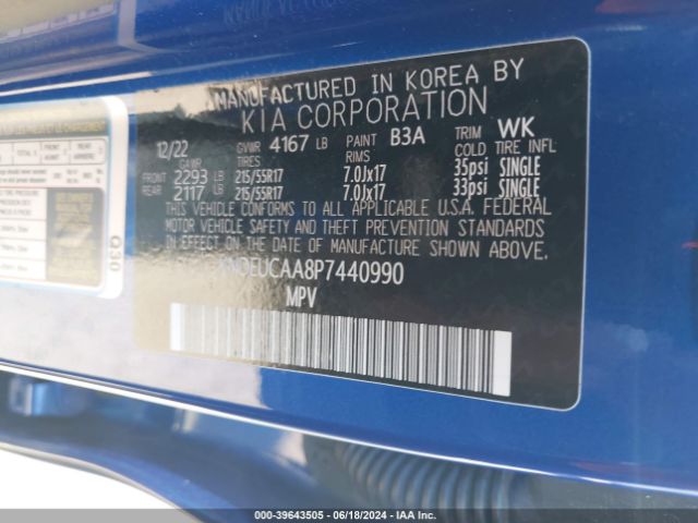 KNDEUCAA8P7440990 KIA SELTOS S