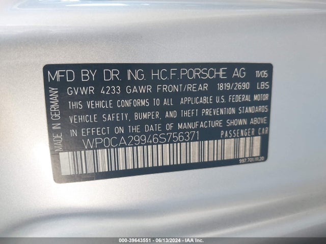 2006 PORSCHE 911 WP0CA29946S756371 Photo 8