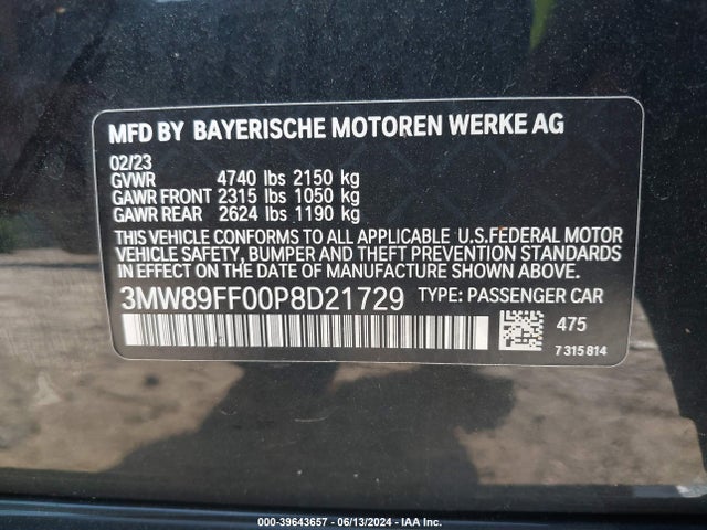 3MW89FF00P8D21729 BMW 330i Xdrive