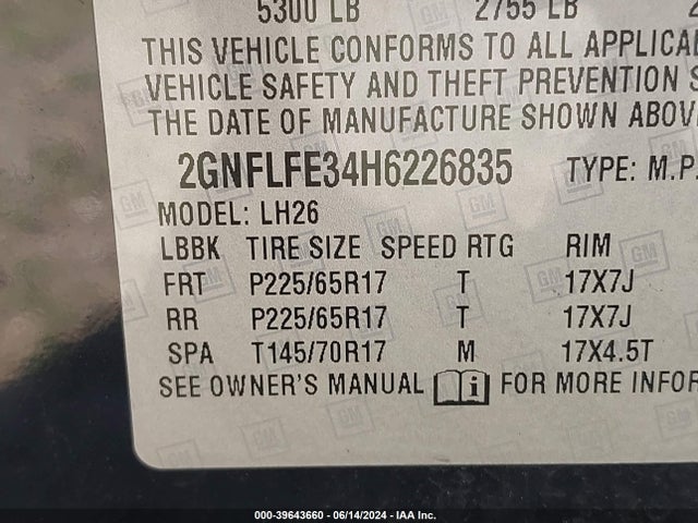 Chevrolet EQUINOX LT 2017 2GNFLFE34H6226835 Image 9