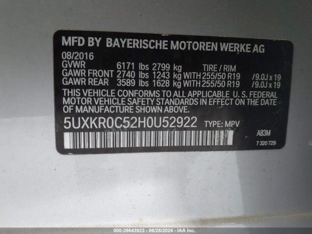 5UXKR0C52H0U52922 BMW X5 Xdrive35i