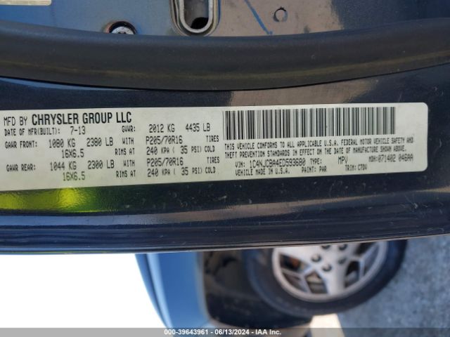 1C4NJCBA4ED593680 Jeep Compass Sport