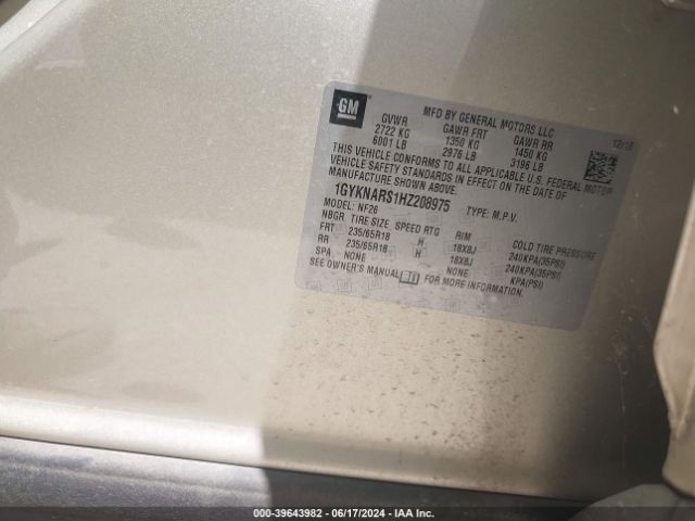1GYKNARS1HZ208975 Cadillac Xt5 Standard