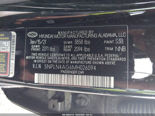 Hyundai mpi nu pe 2021 5NPLN4AG6MH026094 Image 9