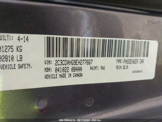 2C3CDXHG9EH277667 Dodge Charger Sxt Plus