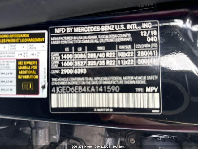 4JGED6EB4KA141590 Mercedes-Benz Gle Coupe 43 Amg