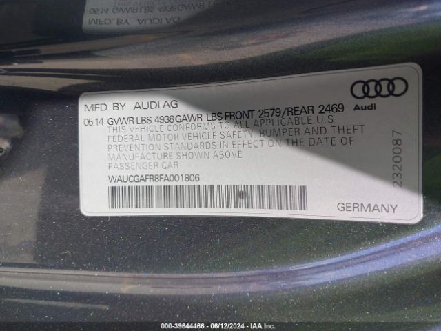 WAUCGAFR8FA001806 Audi S5 3.0t Premium Plus