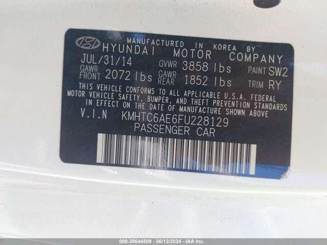 Hyundai Veloster Turbo 2015 KMHTC6AE6FU228129 Image 9