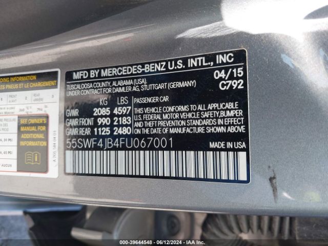 55SWF4JB4FU067001 Mercedes-Benz C 300 Luxury/sport