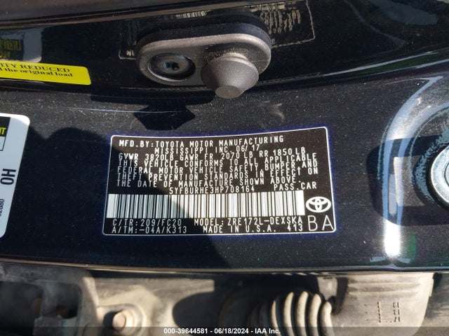 Toyota COROLLA SE 2017 5YFBURHE3HP708164 Image 9