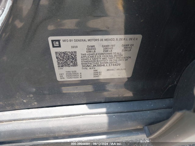 Chevrolet Trax Fwd Ls 2020 3GNCJKSB4LL174429 Image 9