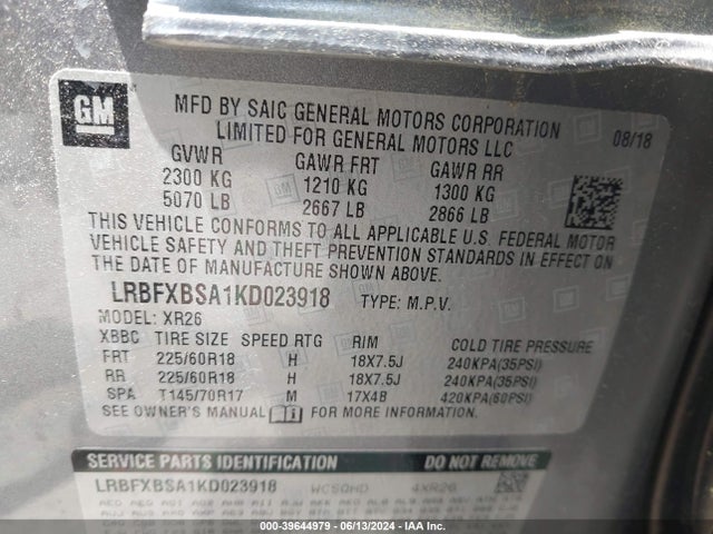 Buick Envision Fwd Preferred 2019 LRBFXBSA1KD023918 Image 9