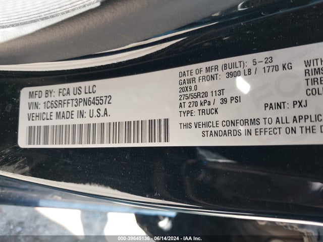 RAM 1500 Lone Star  4x4 5'7 Box 2023 1C6SRFFT3PN645572 Image 9