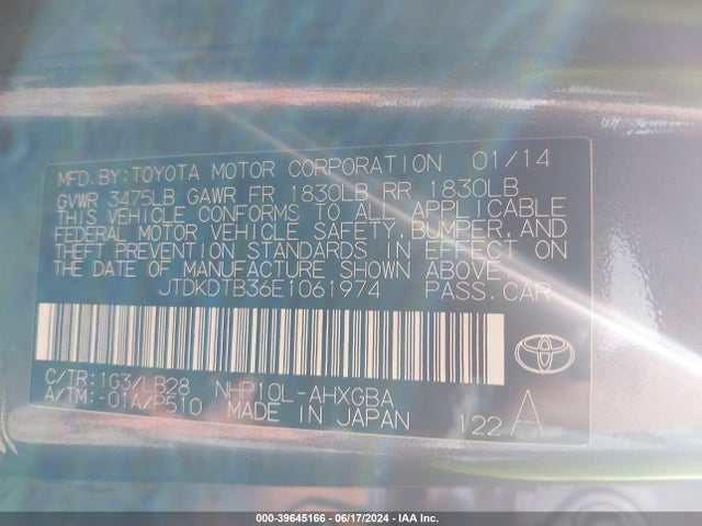 Toyota Prius C Four 2014 JTDKDTB36E1061974 Image 9
