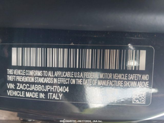 ZACCJABB0JPH70404 Jeep Renegade Latitude Fwd