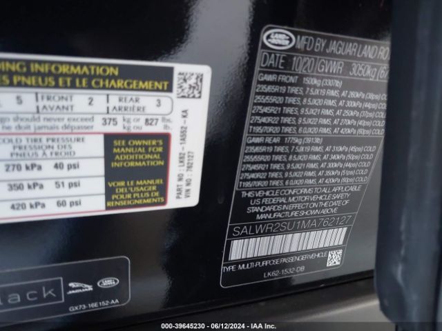 SALWR2SU1MA762127 Land Rover Range Rover Sport Hse Silver Edition Mhev